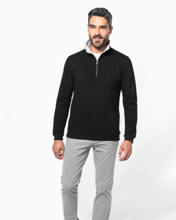 KARIBAN Trucker > Zip Neck Sweat-Shirt Sweatshirt personalisierbar