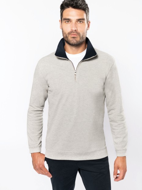 Sweat-shirts à personnaliser KARIBAN Trucker > sweat-shirt piqué col zippé homme 