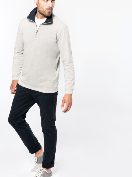 Sweat-shirts à personnaliser KARIBAN Trucker > sweat-shirt piqué col zippé homme 