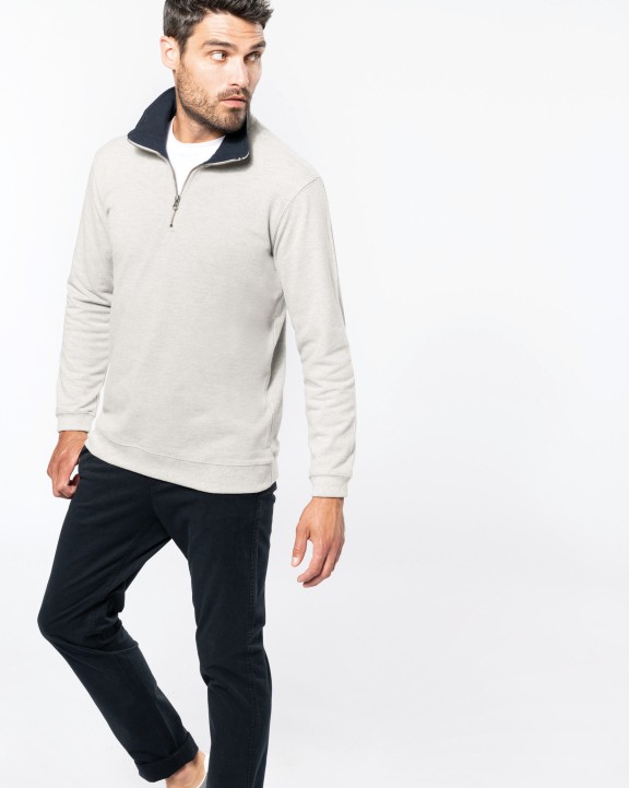 KARIBAN Trucker > Zip Neck Sweat-Shirt Sweatshirt personalisierbar