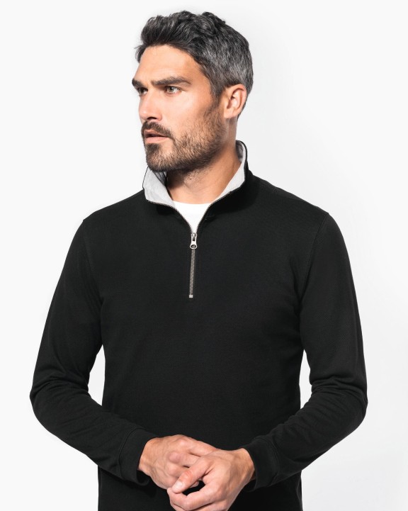 KARIBAN Trucker > Zip Neck Sweat-Shirt Sweatshirt personalisierbar