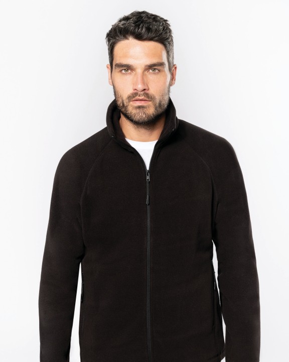 Laine polaire personnalisable KARIBAN Veste micropolaire zippée manches raglan homme