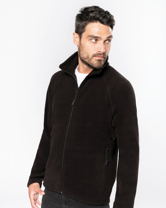 Laine polaire personnalisable KARIBAN Veste micropolaire zippée manches raglan homme