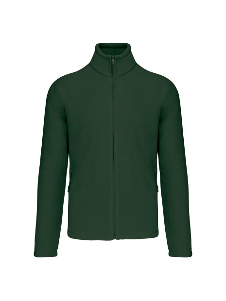KARIBAN Veste micropolaire zippée manches raglan homme forest green personnalisable
