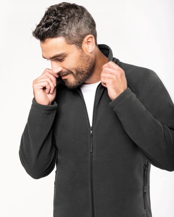 Laine polaire personnalisable KARIBAN Veste micropolaire zippée manches raglan homme