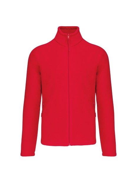 KARIBAN Veste micropolaire zippée manches raglan homme rouge personnalisable