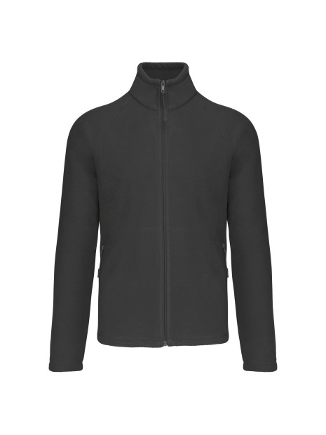 KARIBAN Veste micropolaire zippée manches raglan homme dark grey personnalisable