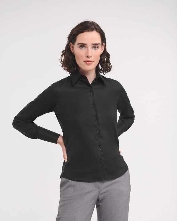 RUSSELL Ladies'' Long Sleeve Ultimate Non-Iron Shirt Hemd personalisierbar