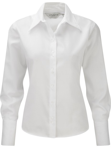 RUSSELL Chemise femme manches longues Non Iron blanc personnalisable