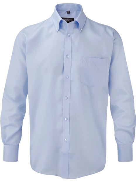 RUSSELL Chemise homme manches longues Non Iron - classique bleu ciel brillant personnalisable