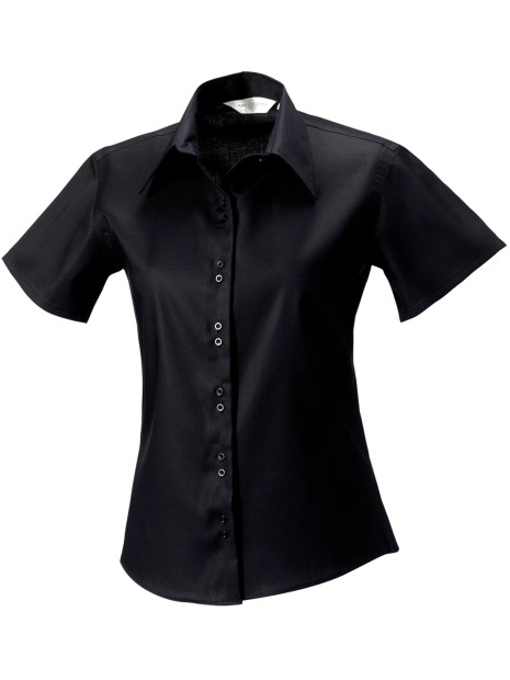 RUSSELL Chemise femme manches courtes Non Iron noir personnalisable