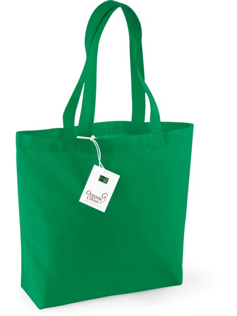 WESTFORDMILL Sac coton bio shopping vert kelly personnalisable