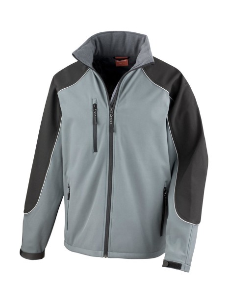 RESULT Ice Fell Hooded Softshell Jacket gris/noir personnalisable