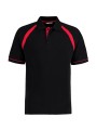 KUSTOM KIT Classic Fit Oak Hill Polo noir/rouge brillant personnalisable