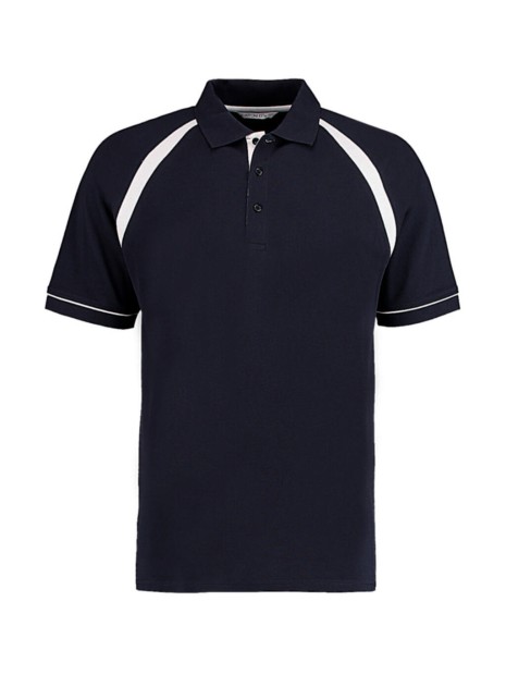 KUSTOM KIT Classic Fit Oak Hill Polo bleu marine/blanc personnalisable