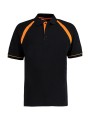 KUSTOM KIT Classic Fit Oak Hill Polo noir/orange personnalisable