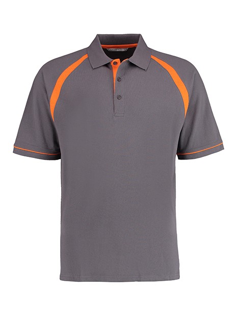 KUSTOM KIT Classic Fit Oak Hill Polo Gris charbon/orange personnalisable