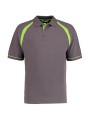 KUSTOM KIT Classic Fit Oak Hill Polo Charcoal/lime personnalisable