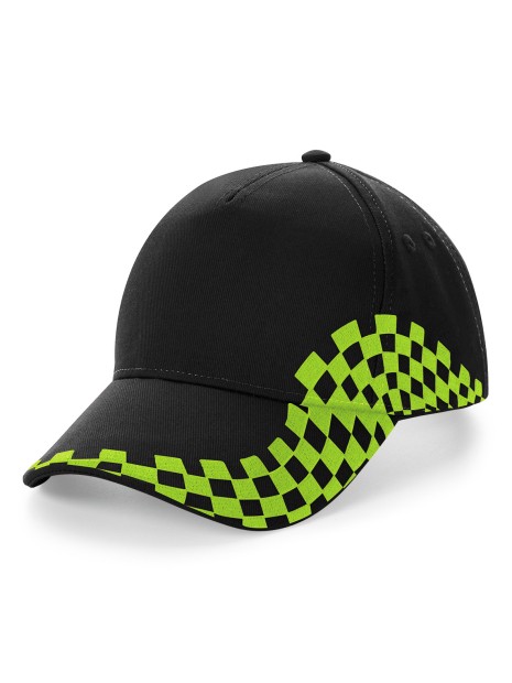 BEECHFIELD Casquette Grand Prix noir/vert lime personnalisable