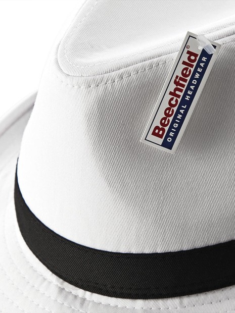 Casquettes à personnaliser BEECHFIELD FEDORA blanc/noir