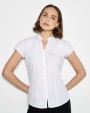 KUSTOM KIT Women's Tailored Fit Mandarin Collar Blouse SSL Hemd personalisierbar