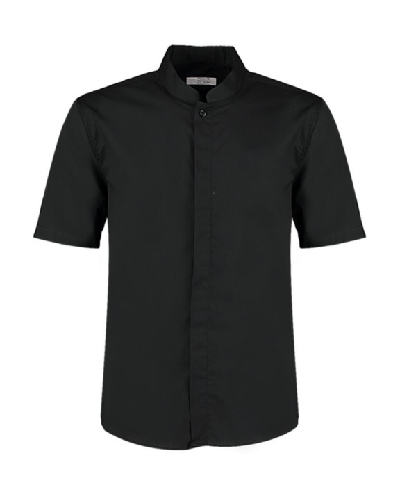 Chemise personnalisable KUSTOM KIT Tailored Fit Mandarin Collar Shirt SSL