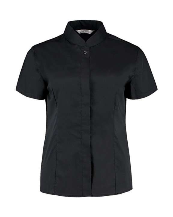 Chemise personnalisable KUSTOM KIT Women's Tailored Fit Mandarin Collar SSL