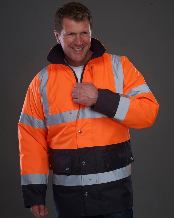 YOKO Fluo 2 Tone Motorway Jacket Jacke personalisierbar