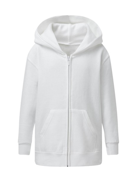 SG CLOTHING Hooded Full Zip Kids blanc personnalisable