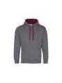 AWDIS VARSITY HOODIE charcoal / burgundy personnalisable