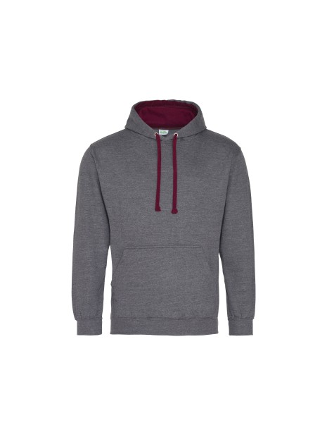 AWDIS VARSITY HOODIE charcoal / burgundy personnalisable
