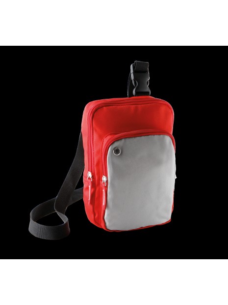 KIMOOD Sac bandoulière rouge/gris clair personnalisable