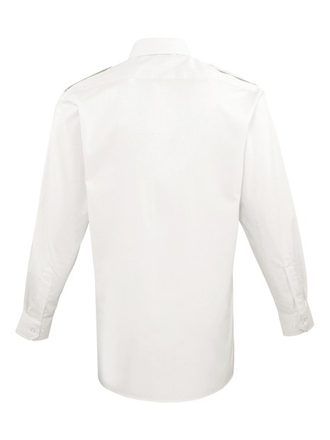 PREMIER Chemise Homme manches longues Pilote blanc personnalisable