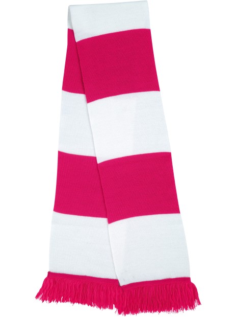 RESULT Écharpe bicolore "Team" fuchsia / blanc personnalisable