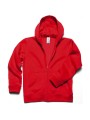 B&C HOODED FULL ZIP KIDS rouge personnalisable
