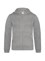 B&C HOODED FULL ZIP KIDS heather grey personnalisable
