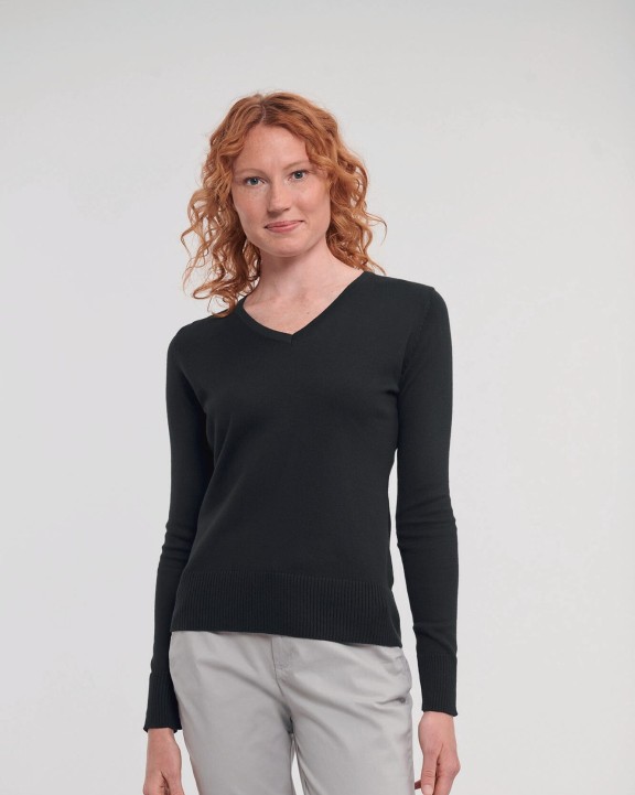 RUSSELL Ladies'' V-neck Knitted Pullover Pullover personalisierbar