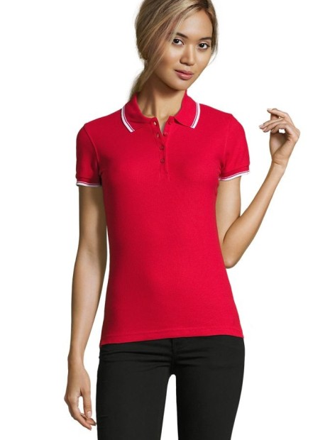 Polos à personnaliser SOL'S Practice Women rouge/blanc