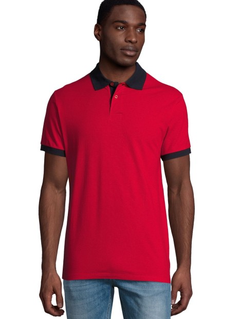 Polos à personnaliser SOL'S Prince rouge/bleu marine foncé