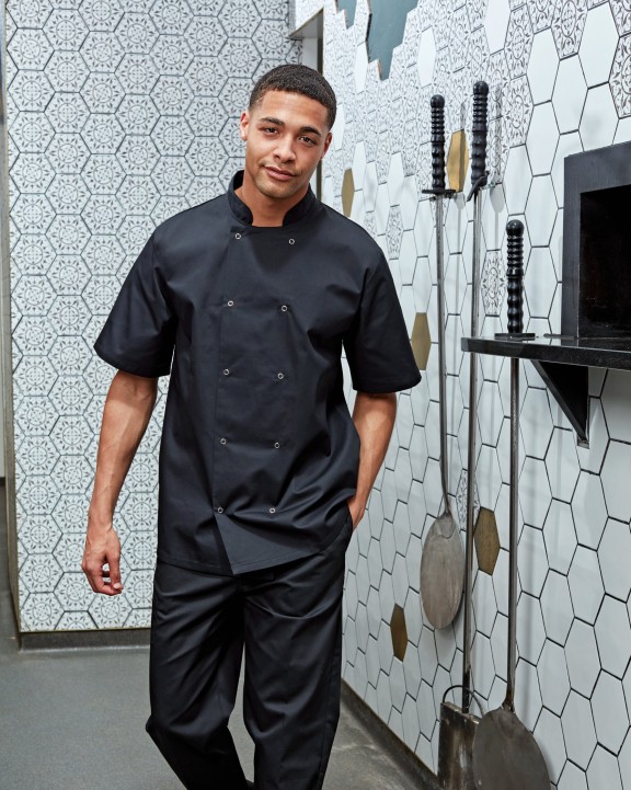 Veste personnalisable PREMIER Veste de cuisine manches courtes à boutons pression