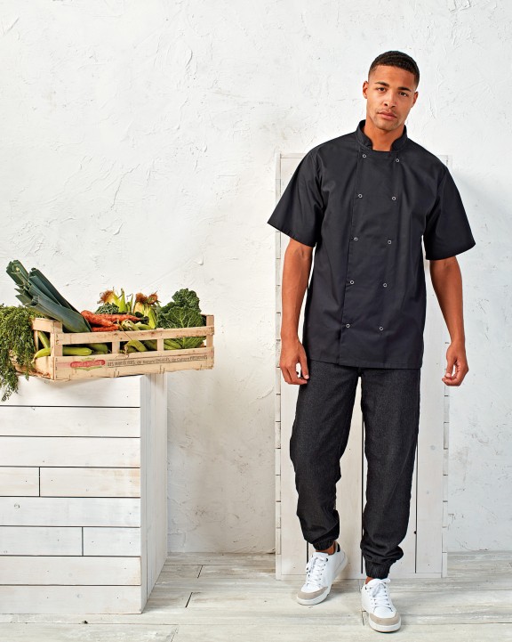 Veste personnalisable PREMIER Veste de cuisine manches courtes à boutons pression