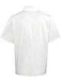 PREMIER Veste de cuisine manches courtes à boutons pression blanc personnalisable