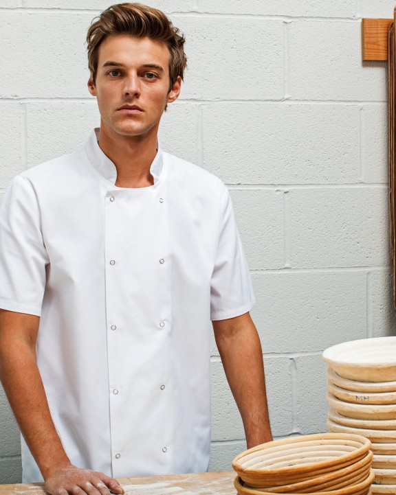 Veste personnalisable PREMIER Veste de cuisine manches courtes à boutons pression