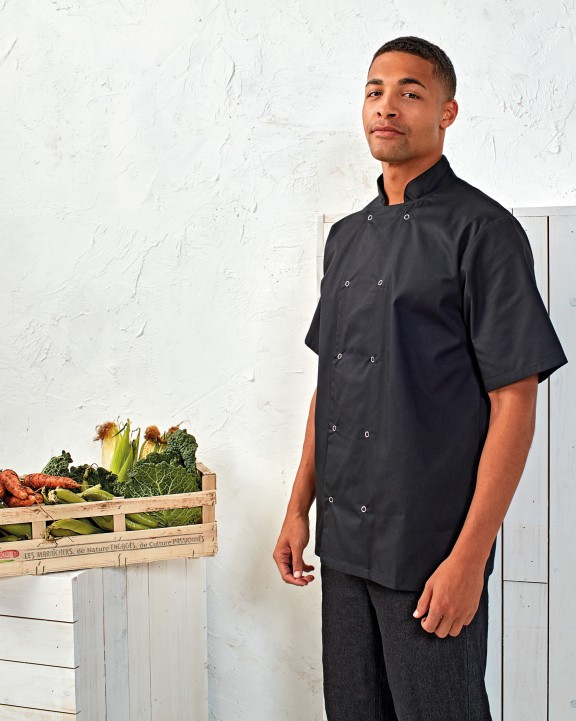 Veste personnalisable PREMIER Veste de cuisine manches courtes à boutons pression