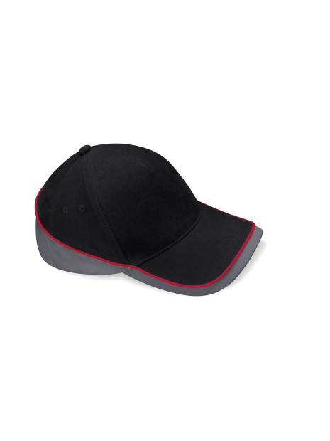 BEECHFIELD TEAMWEAR COMPETITION CAP black/graphite grey/classic red personnalisable