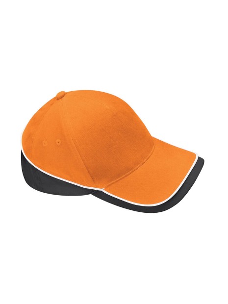 BEECHFIELD TEAMWEAR COMPETITION CAP ORANGE/BLACK/WHITE personnalisable