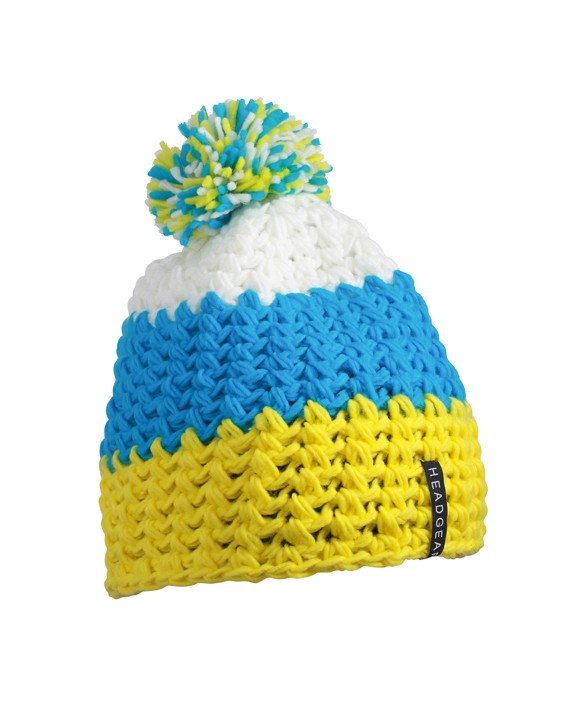 Bonnet, Écharpe & Gant personnalisable MYRTLE BEACH crocheted cap with pompon