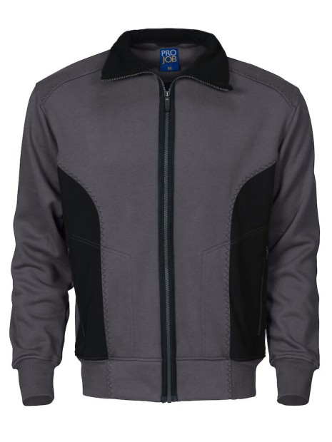 PROJOB 2121 SWEATSHIRT FULL ZIP gris personnalisable