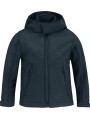 B&C Veste softshell capuche enfant bleu marine personnalisable