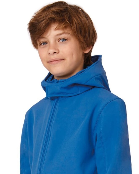 B&C Kinder Softshell-Kapuzenjacke Softshell personalisierbar